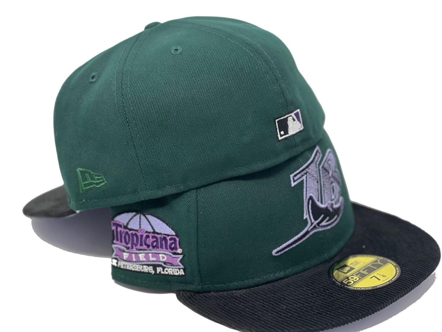 TAMPA BAY RAYS TROPICANA FIELD CORD VISOR LIGHT PURPLE BRIM NEW ERA FITTED HAT