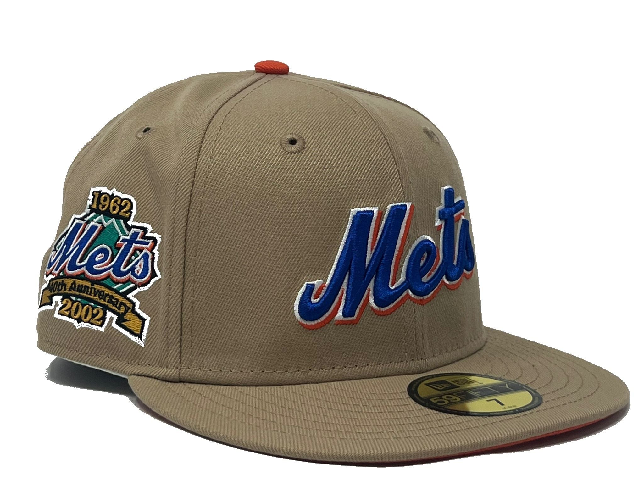 NEW YOEK METS 40TH ANNIVERSARY CAMEL ORANGE BRIM NEW ERA FITTED