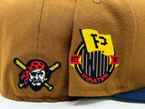 PITTSBURG PIRATE ESTABLISHED SIDE PATCH "FALL HARVEST PACK" BEIGE BRIM NEW ERA FITTED HAT