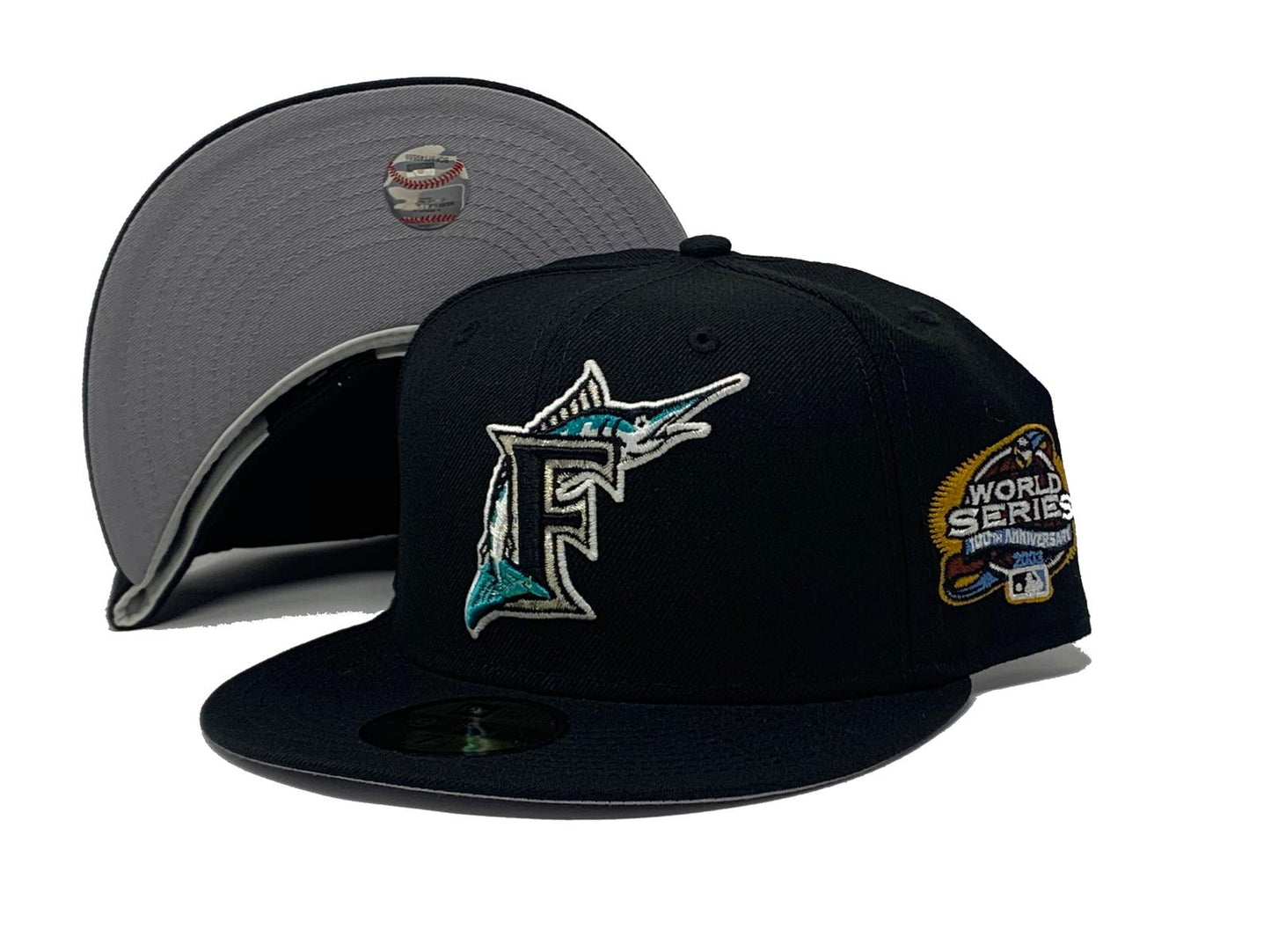 Florida Marlin 2003 World Series Black Gray Brim New Era Fitted Hat