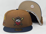 PITTSBURG PIRATE ESTABLISHED SIDE PATCH "FALL HARVEST PACK" BEIGE BRIM NEW ERA FITTED HAT