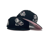 CINCINNATI REDS RIVER FRONT STADIUM BLACK PINK BRIM NEW ERA FITTED HAT