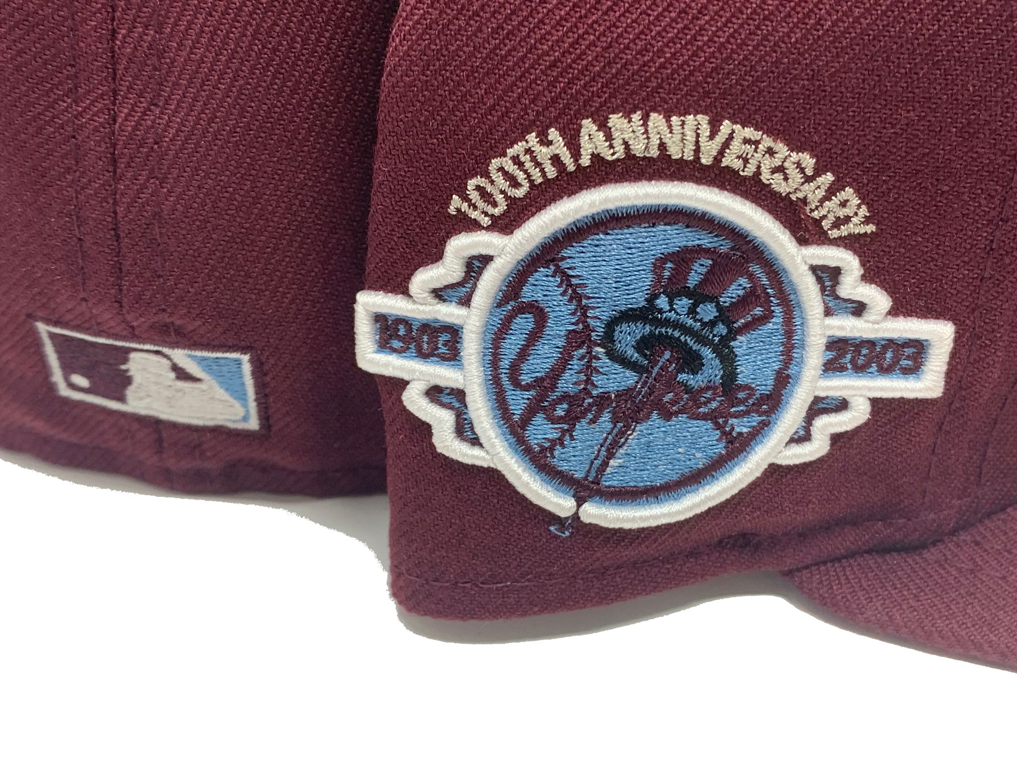 Philadelphia Baseball Hat Khaki Maroon 100th Anniversary New Era 59FIFTY Fitted Khaki | Maroon / Ultra Blue | Snow White / 7 1/8