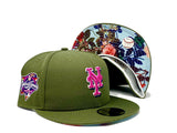 NEW YORK METS OLIVE FLORAL SP20 BRIM NEW ERA FITTED HAT