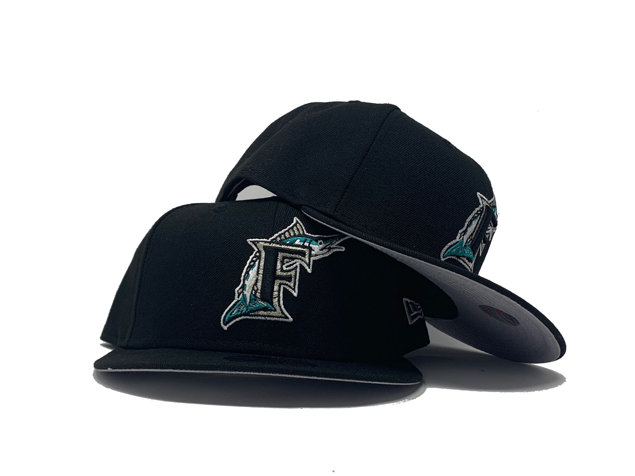 Florida Marlins New Era Team Split 9FIFTY Snapback Hat - Black/Teal