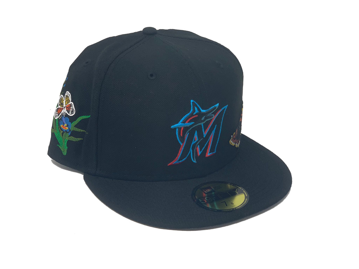 FELT *  MIAMI MARLIN BLACK 59FIFTY NEW ERA FITTED HAT