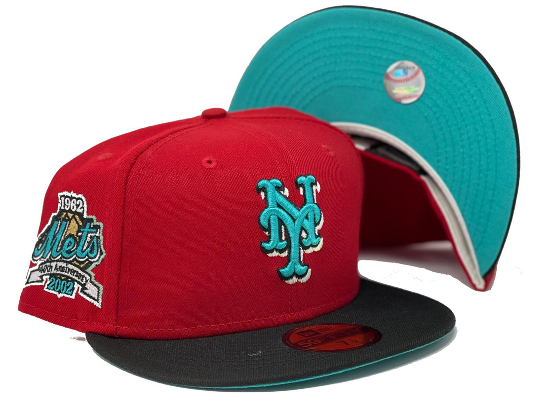 Red New York Mets 40th Anniversary Custom New Era Fitted Hat