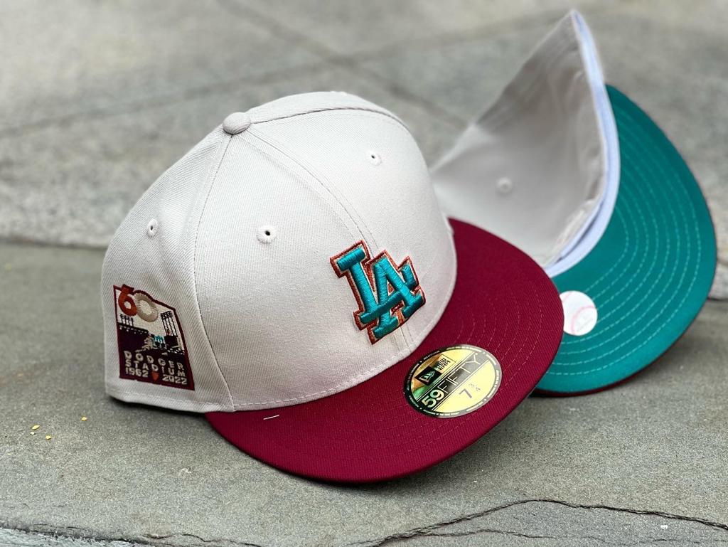 Los Angeles Dodgers 60th Anniversary Teal Brim New Era Fitted Hat