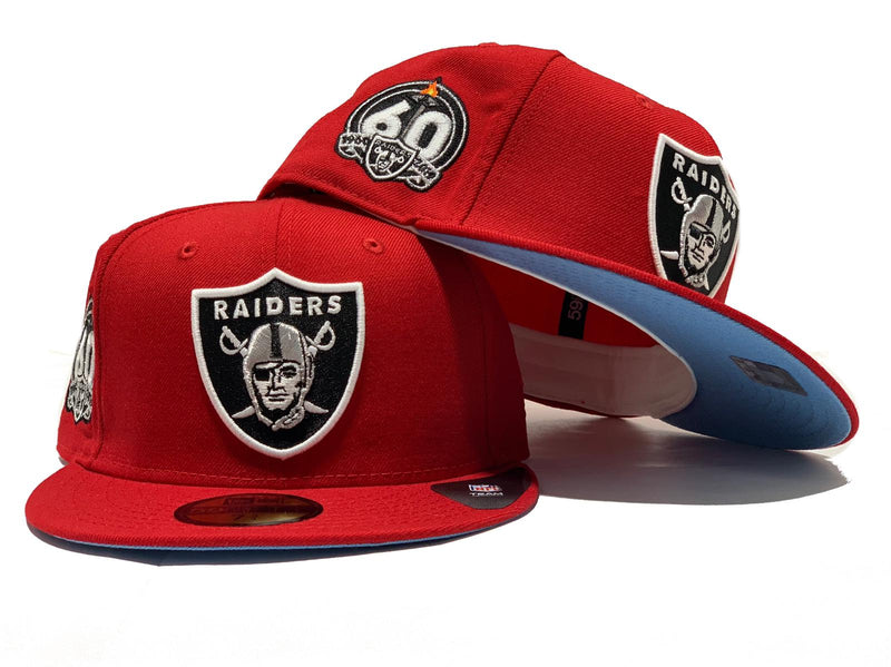 Las Vegas Raiders 60TH Anniversary New Era 59Fifty Fitted Hat V2 (Red –  ECAPCITY
