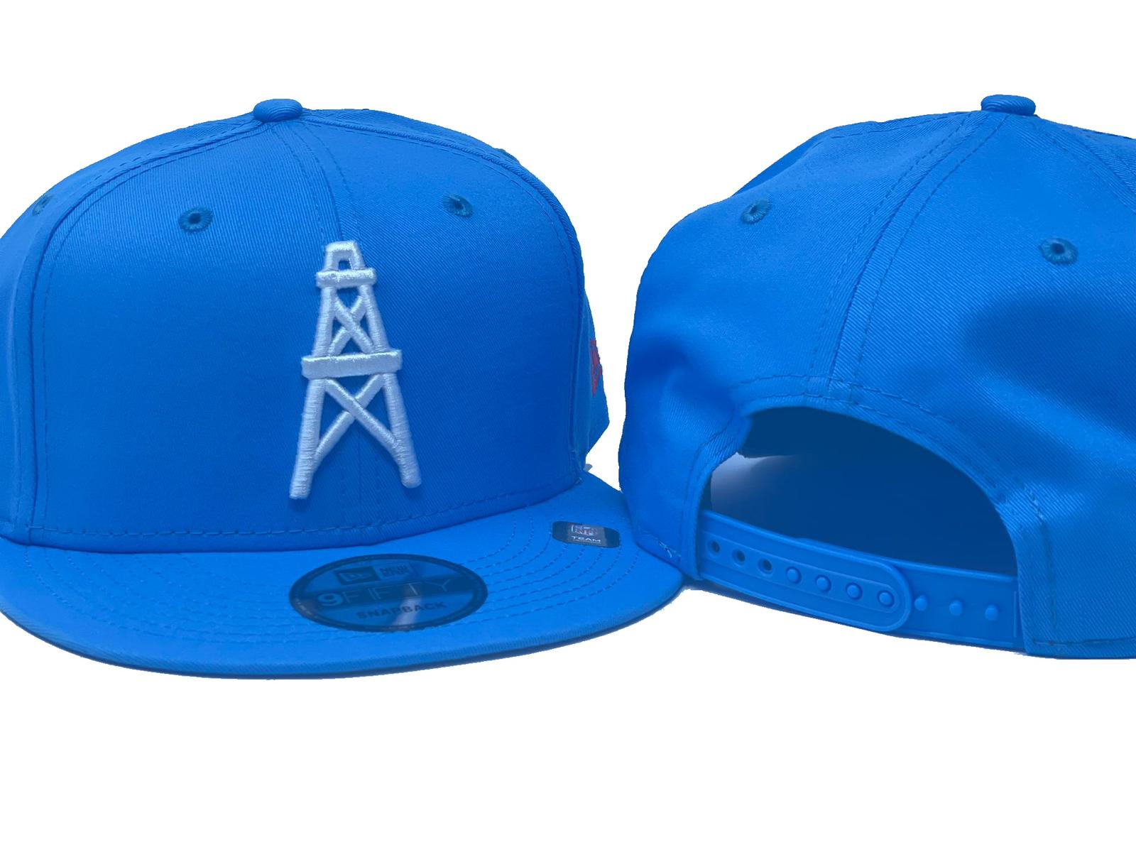 New Era Houston Oilers Light Blue Gridiron Classics Main Script 9FIFTY Snapback  Hat