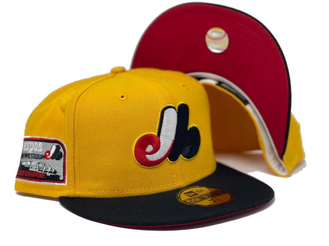 Yellow Montreal Expos Custom 59fifty New Era Fitted Hat