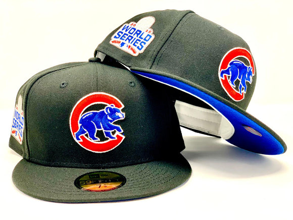 CHICAGO CUBS 2016 WORLD SERIES BLACK ROYAL BRIM NEW ERA FITTED HAT
