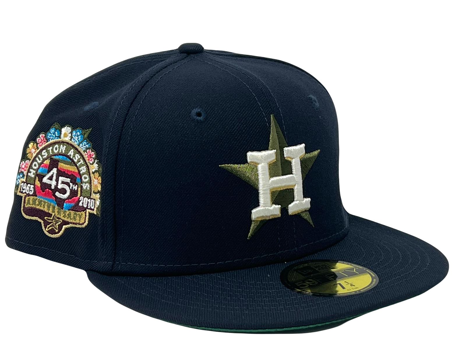 Houston Astros 45th Anniversary New Era 59Fifty Fitted Hat (Navy Gold Green  Under Brim) in 2023