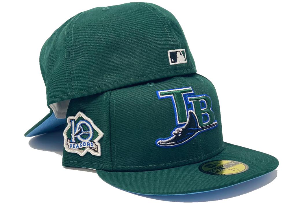 TAMPA BAY DEVIL RAYS 10TH SEASON DARK GREEN ICY BRIM NEW ERA FITTED HAT