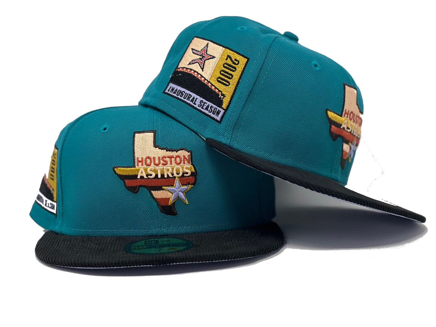 HOUSTON ASTROS 2000 INAUGURAL SEASON CORDUROY VISOR LAVENDER BRIM NEW ERA FITTED HAT