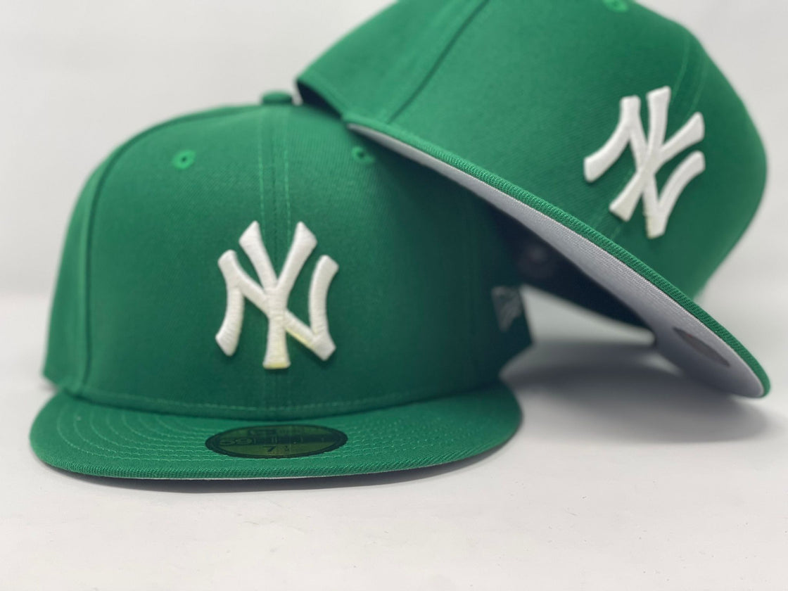 NEW YORK YANKEES KELLY GREEN GRAY BRIM NEW ERA FITTED HAT