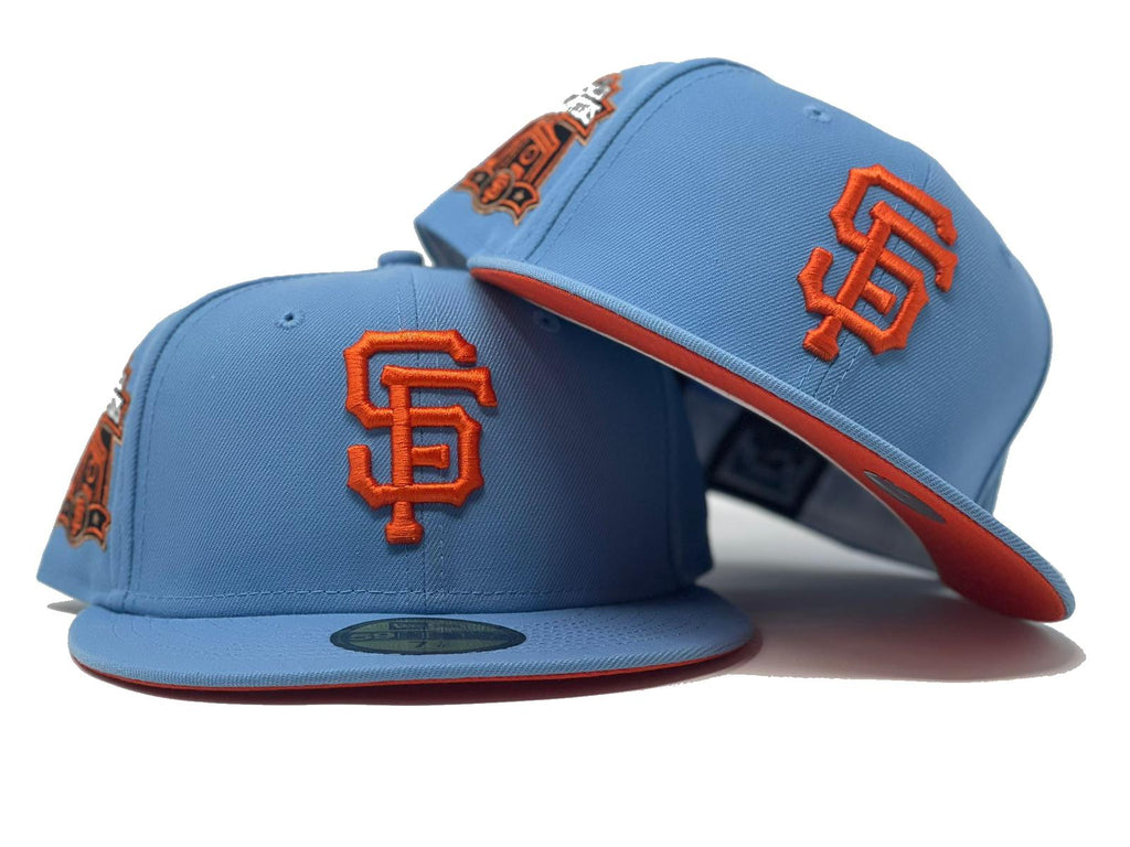 SAN FRANCISCO GIANTS 2012 WORLD CHAMPIONS SKY BLUE ORANGE BRIM NEW ERA FITTED HAT