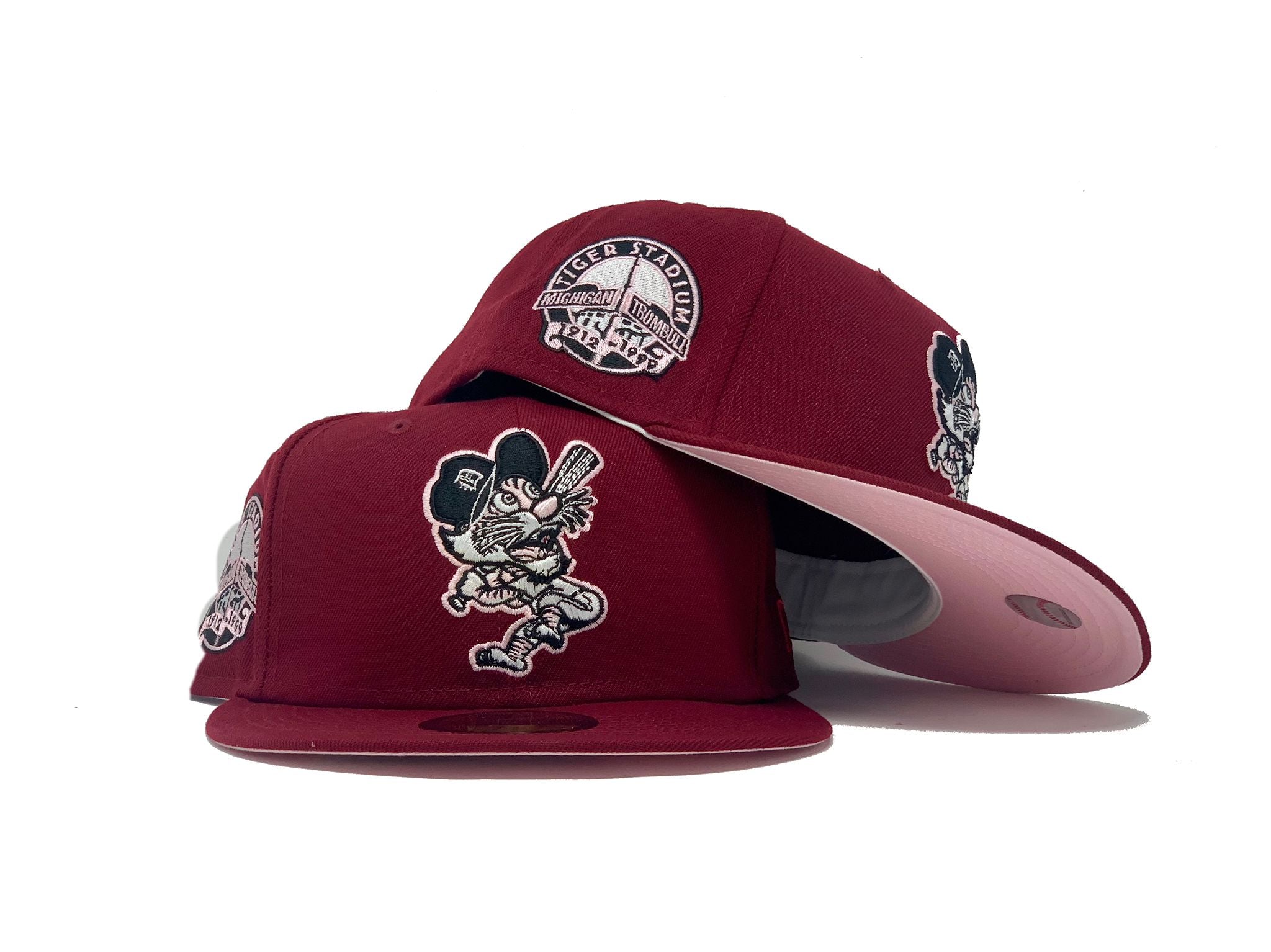 Men's New Era Cream/Pink Detroit Tigers Chrome Rogue 59FIFTY Fitted Hat