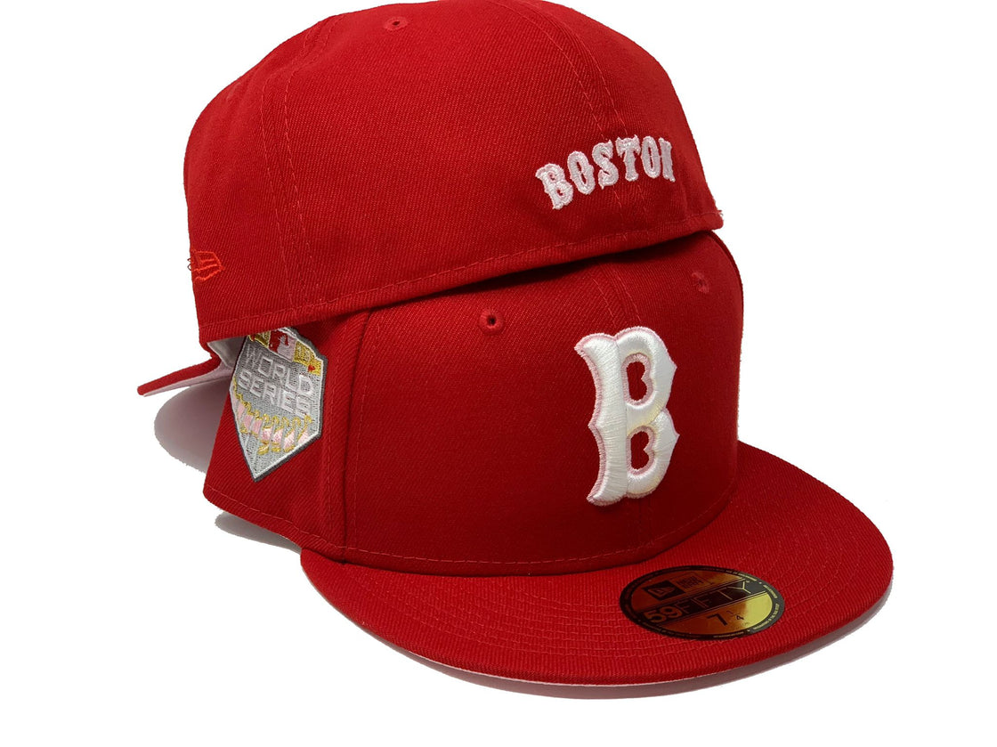 Red Boston Red Sox 2018 World Series LIGATURE LOGO Fitted Hat