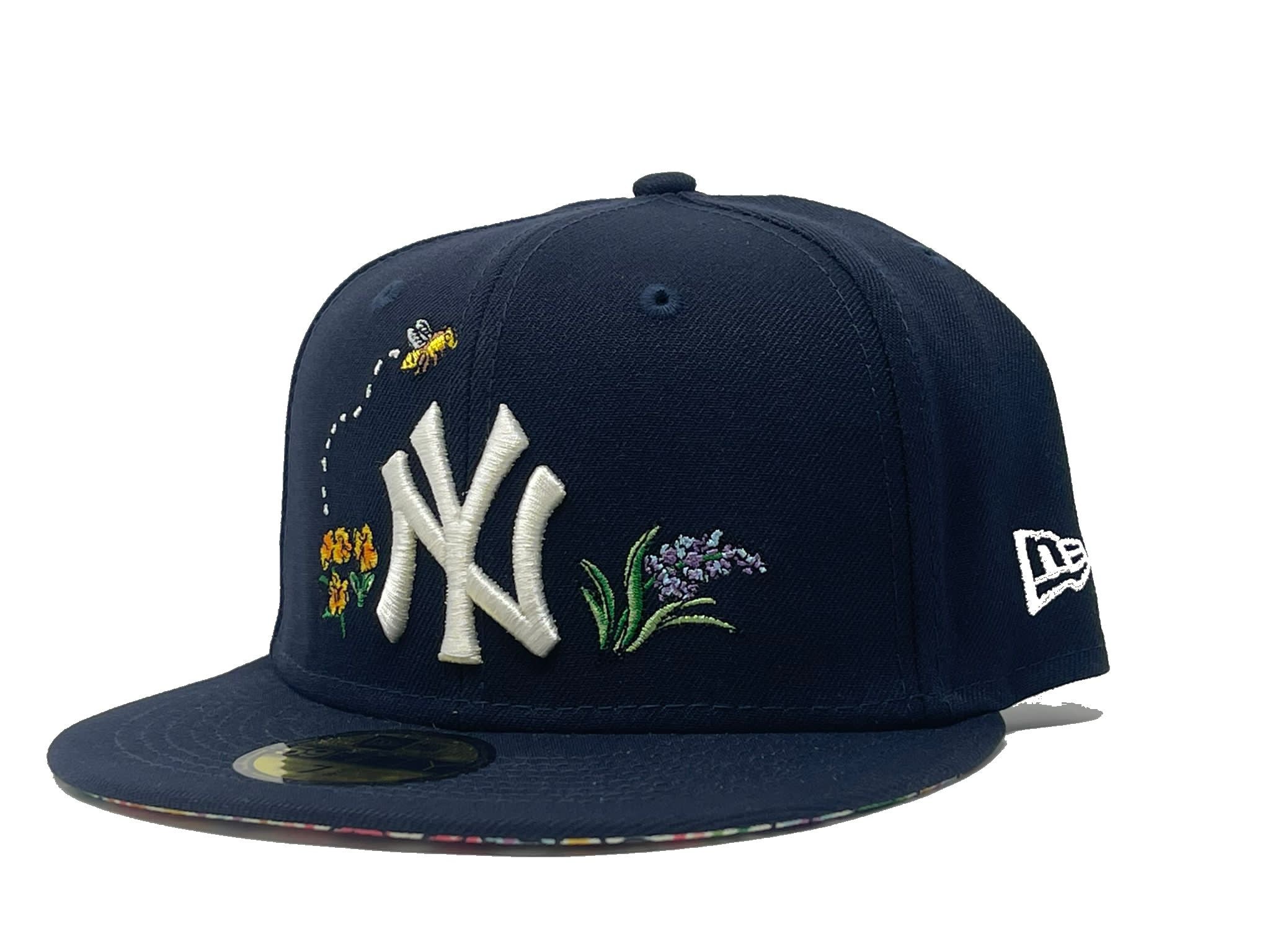 New York Yankees New Era Floral Undervisor 59FIFTY Fitted Hat - White