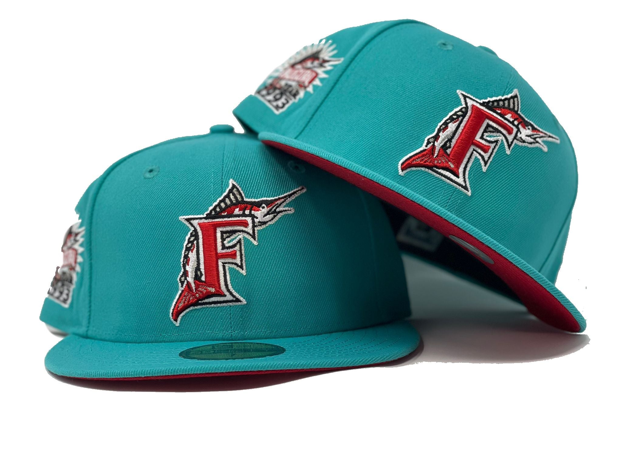 Men's New Era Teal Florida Marlins Cooperstown Collection Turn Back The Clock 59FIFTY Fitted Hat