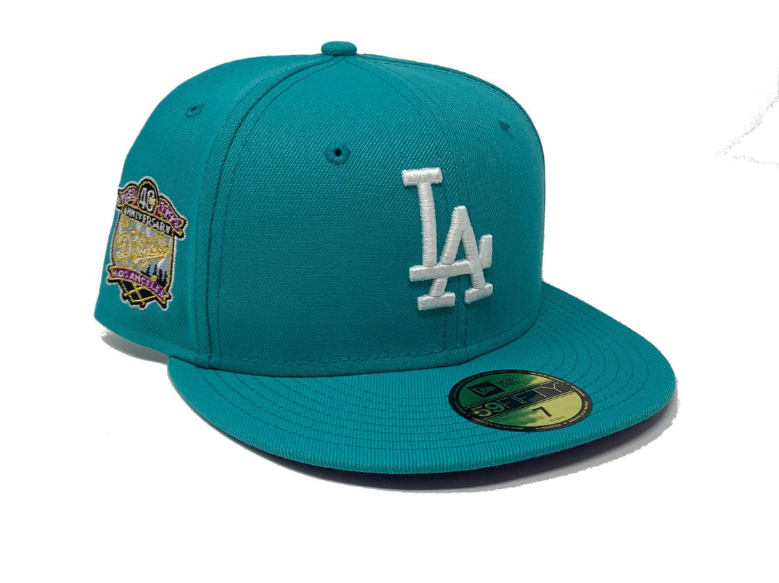 LOS ANGELES DODGERS 40TH ANNIVERSARY TEAL PURPLE BRIM NEW ERA FITTED HAT
