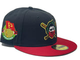 PITTSBURGH PIRATES ESTABLISHED SIDE PATCH GREEN BRIM NEW ERA FITTED HAT