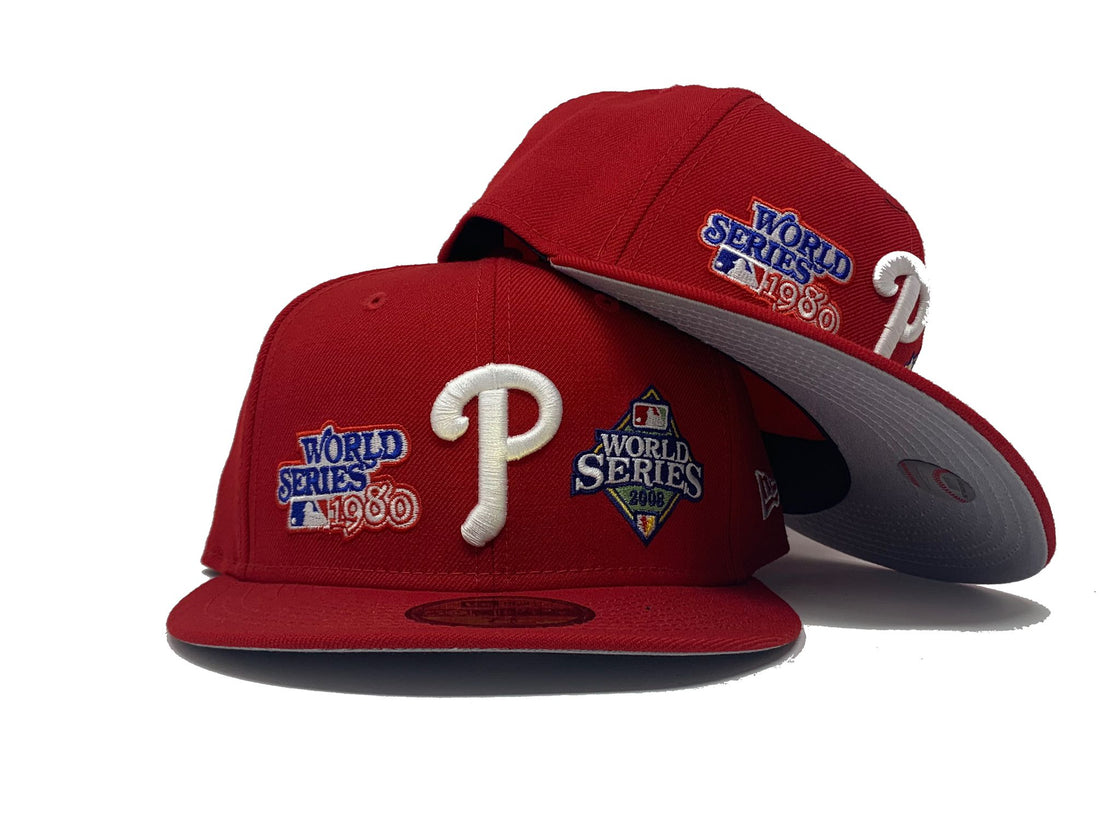 Red Philadelphia Phillies World Champions New Era Fitted Hat 