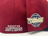 HOUSTON ASTROS 2005 WORLD SERIES LIGATURE LOGO PINK BRIM NEW ERA FITTED HAT