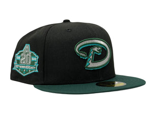 Arizona Diamondbacks 1998 Inaugural Season Black Dark Green Visor Gray Brim New Era Fitted Hat