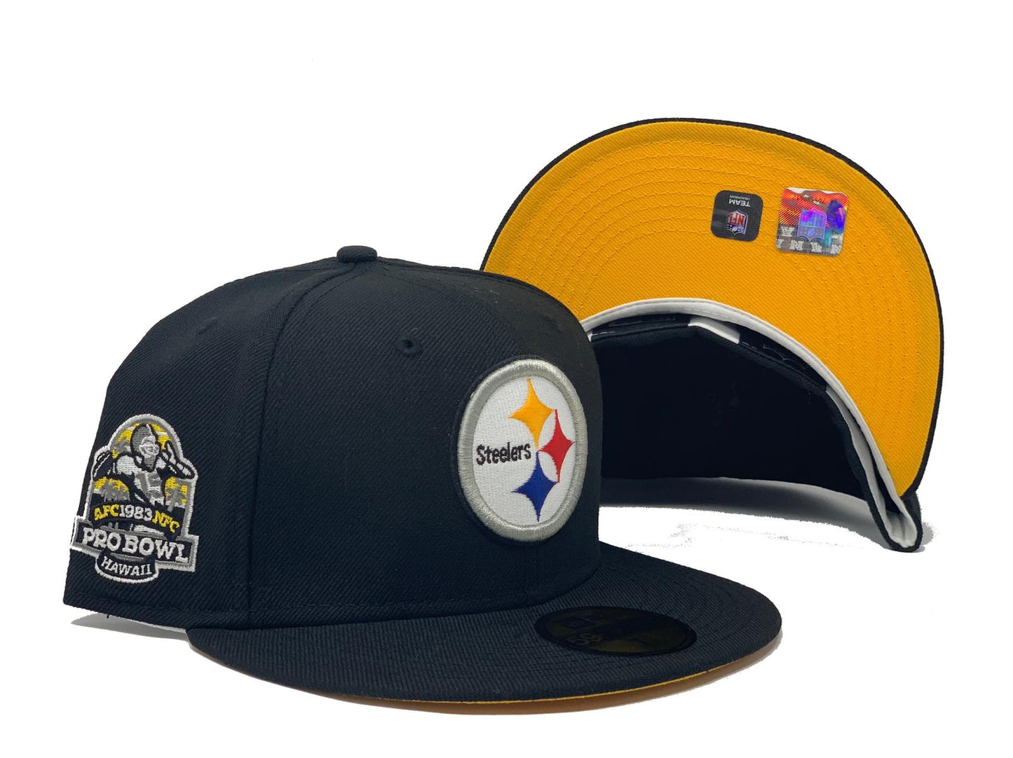 PITTSBURGH STEELERS 1983 PRO BOWL BLACK YELLOW BRIM NEW ERA HAT