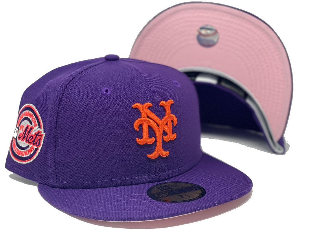 NEW YORK METS 1969 WORLD CHAMPIONS PURPLE PINK BRIM NEW ERA FITTED HAT