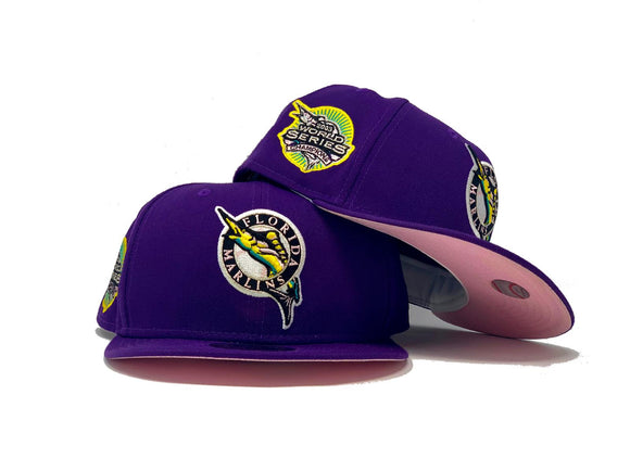 FLORIDA MARLIN 2003 WORLD SERIES CHAMPIONSHIP PURPLE PINK BRIM NEW ERA FITTED HAT
