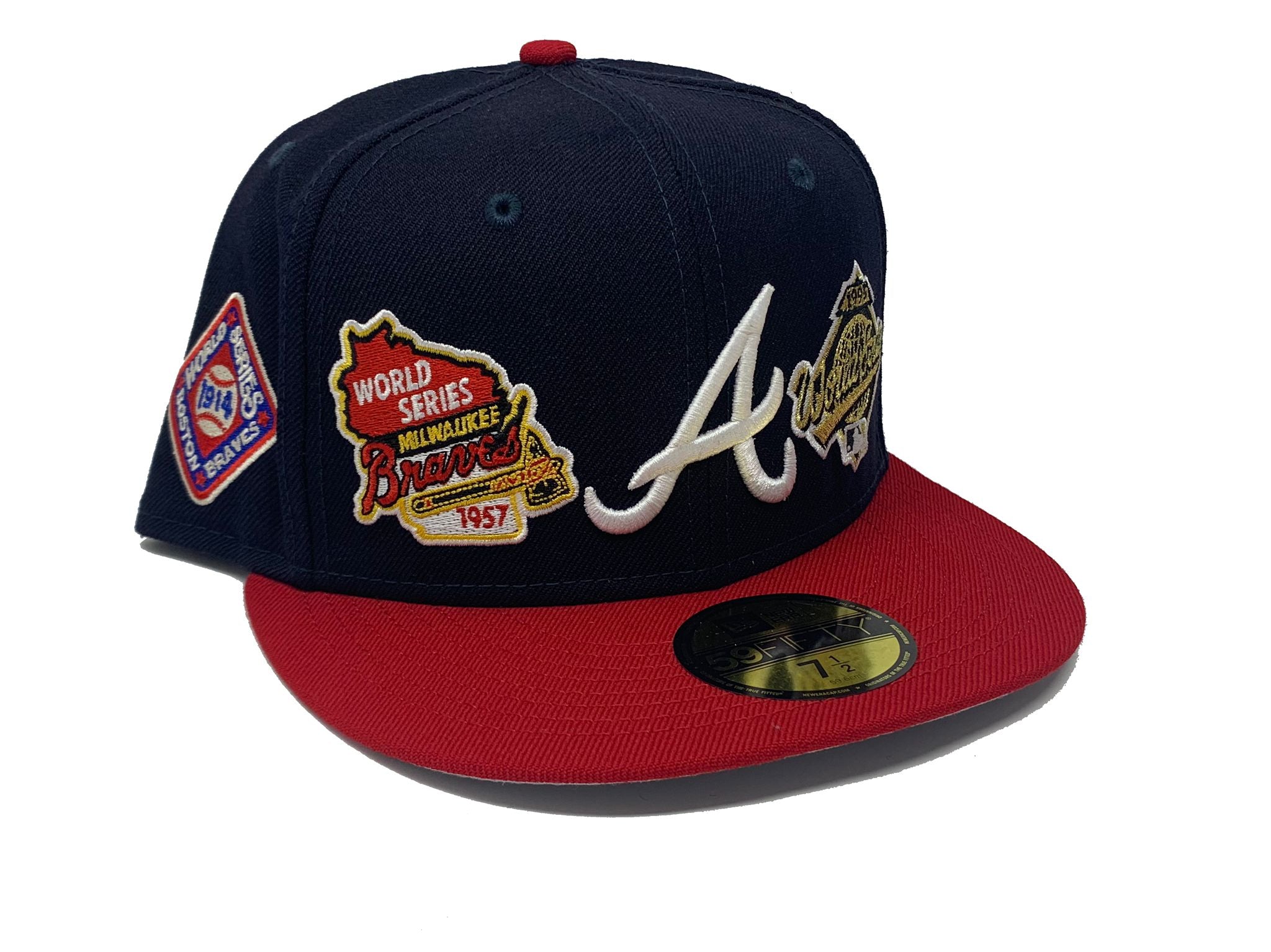 Atlanta Braves New Era 2021 World Series Champions Home Sidepatch 59FIFTY  Fitted Hat - Navy/Red