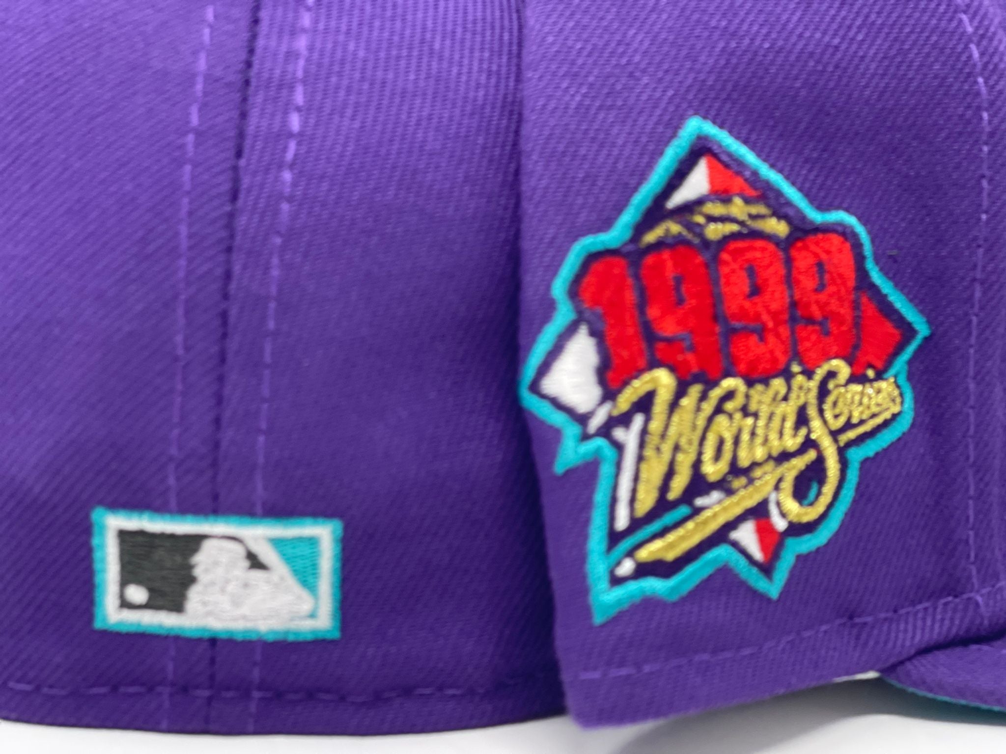 NY Yankees 1999 World Series Patch Purple 7 5/8 Fitted New Era Hat Club  59Fifty