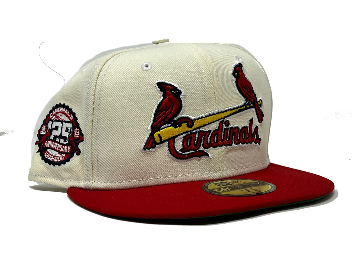 ST. LOUIS CARDINALS 129TH ANNIVERSARY GREEN BRIM NEW ERA FITTED HAT