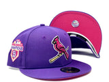 ST. LOUIS CARDINALS 2011 WORLD SERIES CHAMPIONS PURPLE FUSION PINK BRIM NEW ERA FITTED HAT