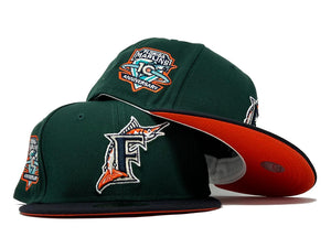 FLORIDA MARLINS 10TH ANNIVERSARY GREEN DOME ORANGE BRIM NEW ERA FITT –  Sports World 165