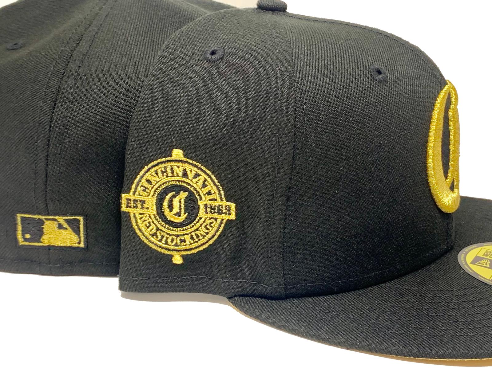 CINCINNATI REDS 1969 BLACK METALLIC GOLD BRIM NEW ERA FITTED HAT – Sports  World 165