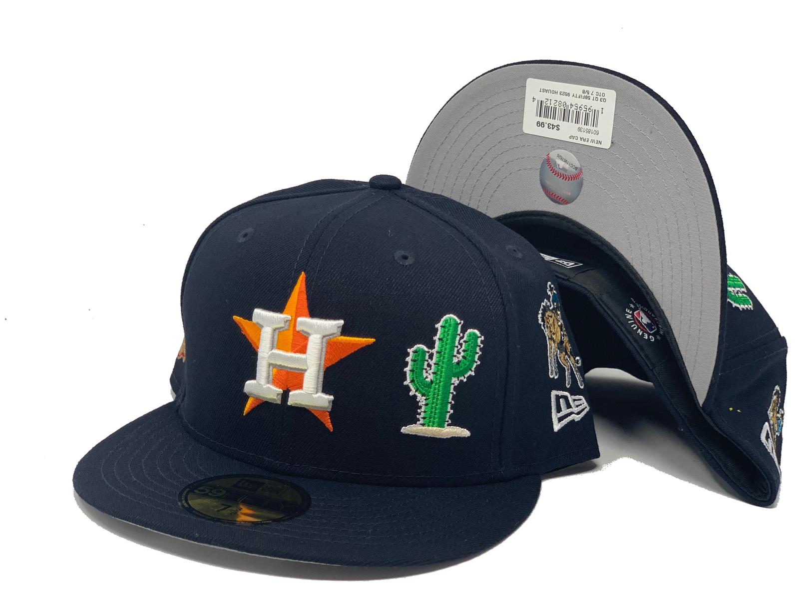 New Era 59Fifty Houston Astros Fitted Hat 7 5/8, Orange, Black MLB