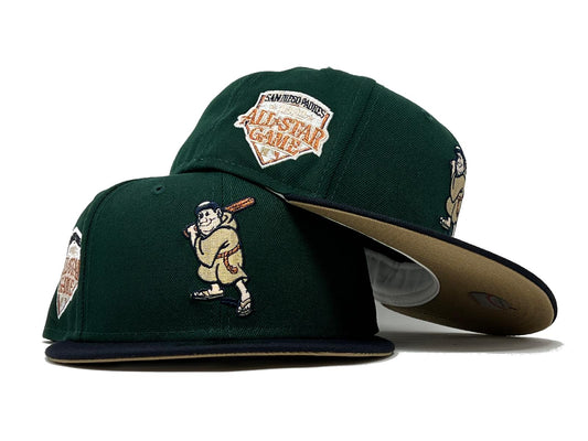 SAN DIEGO PADRES 1992 ALL STAR GAME " GREEN DOME" TOAST BRIM NEW ERA FITTED HAT