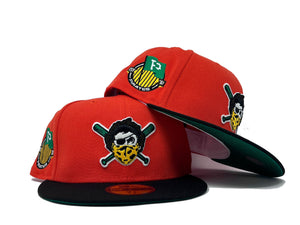 PITTSBURGH PIRATES 1887 ESTABLISHED "PUMPKIN COLLECTION" GREEN BRIM NEW ERA FITTED HAT