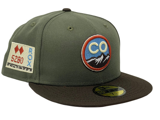Colorado Rockies City Connect Olive Brown Visor Rust Orange Brim New Era Fitted Hat