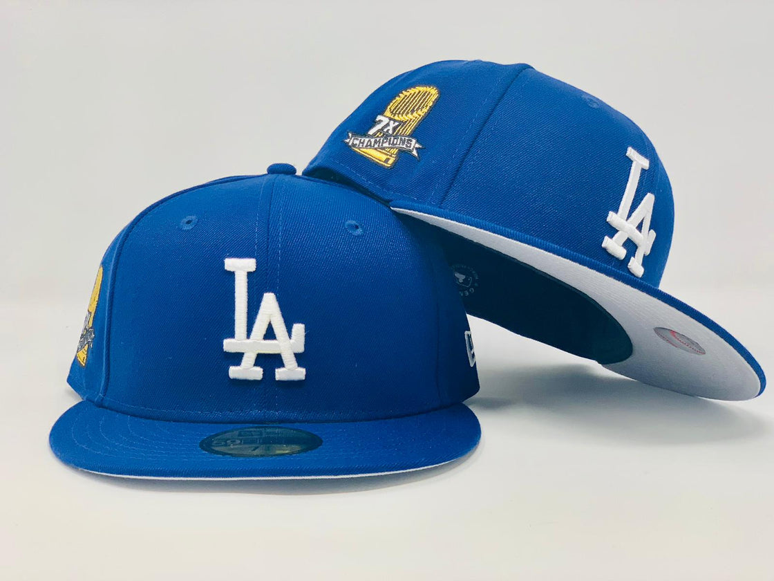 LOS ANGELES DODGERS 7X CHAMPIONS ROYAL GRAY BRIM NEW ERA FITTED