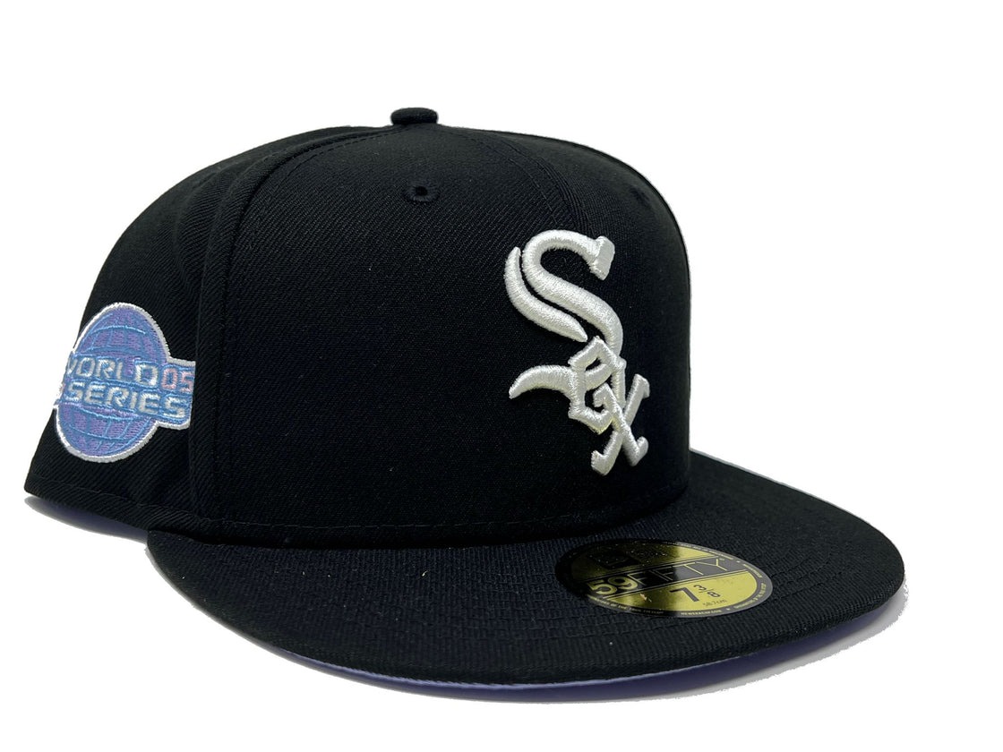 CHICAGO WHITE SOX 2005 WORLD SERIES POP SWEAT LAVENDER BRIM 59FIFTY NEW ERA FITTED HAT