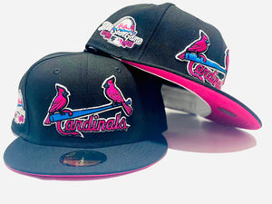 ST. LOUIS CARDINALS 2009 ALL STAR GAME BLACK FUSION PINK BRIM NEW ERA FITTED HAT