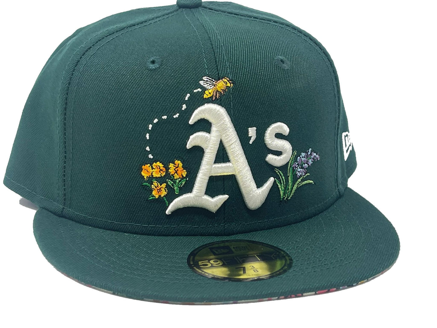 Oakland Athletics Floral Print Brim New Era Fitted Hat