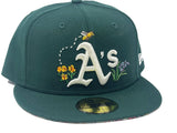Oakland Athletics Floral Print Brim New Era Fitted Hat