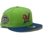 MILWAUKEE BREWERS 2002 ALL STAR GAME "PRINCESS PACK" SOFT YELLOW BRIM NEW ERA FITTED HAT