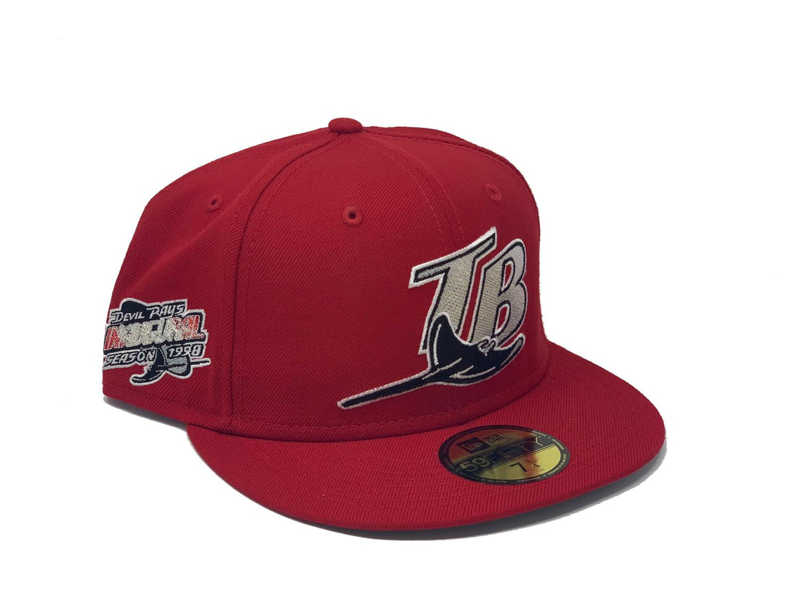 TAMPA BAY INAUGURAL SEASON  RED REFLECTIVE BRIM NEW ERA FITTED HAT